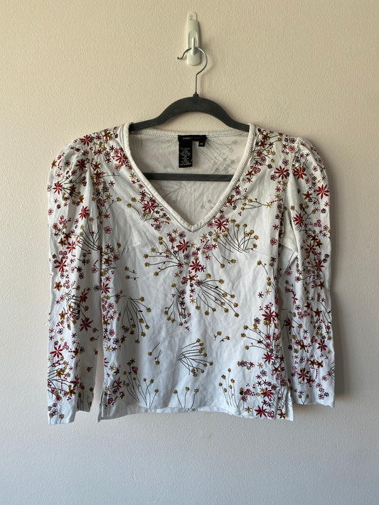 BCBG White Embroidery Longsleeve