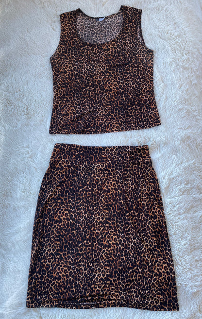 Leopard Skirt Set