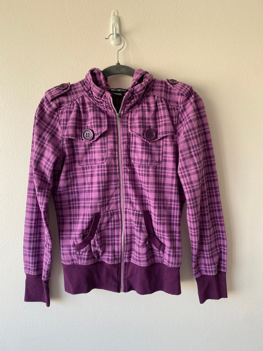 Miss Chevous Purple Plaid Hoodie