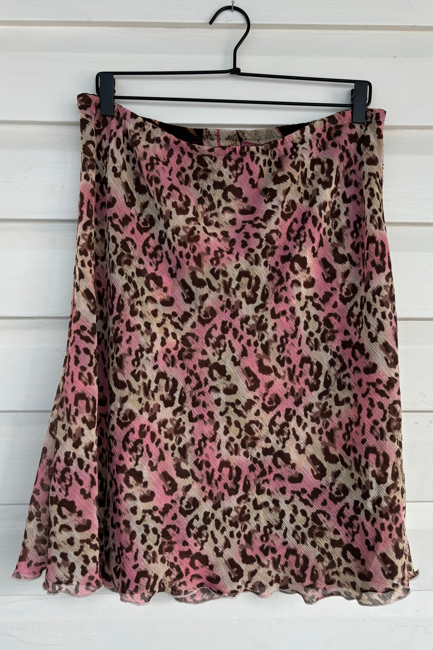 REVERSIBLE Floral and Cheetah Midi Skirt