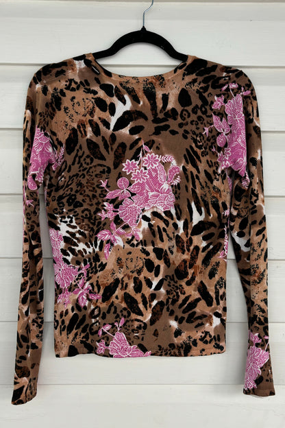 Leopard Knit Long Sleeve Top