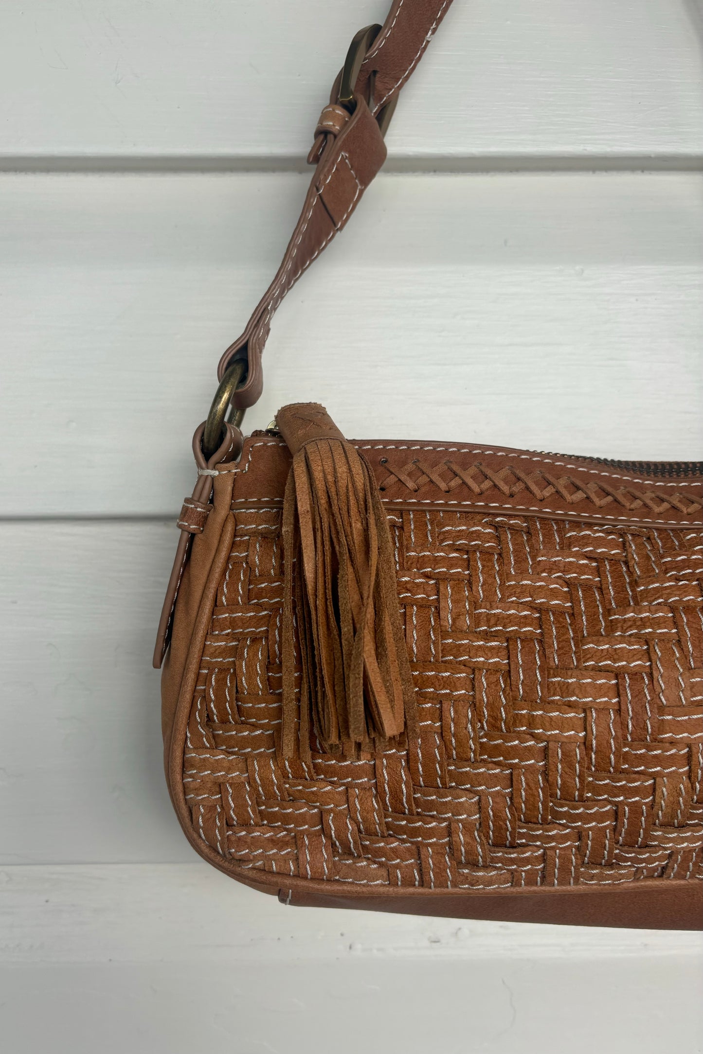 Elliott Lucca Woven Leather Shoulder Bag